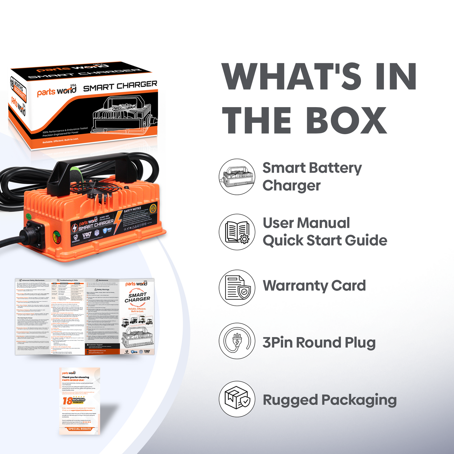 10. 36V EZGO Marathon Golf Cart Charger in Use with Anderson Plug Connection