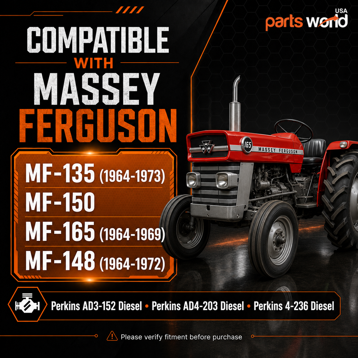12V 2,2kW Anlassermotor passend für Massey Ferguson MF-135 MF-150 MF165