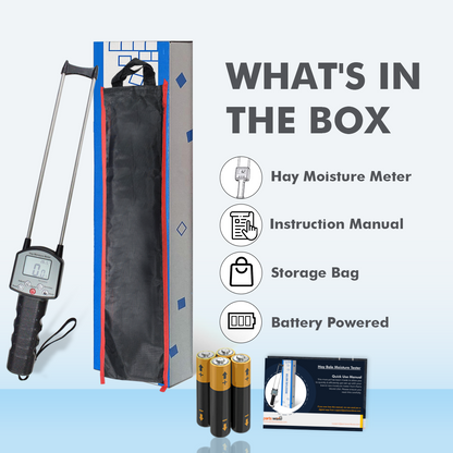 TrueMoist packaging box and product label for hay moisture testing kit