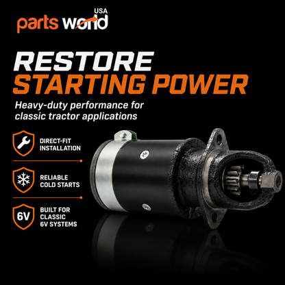 6V Starter Motor fits Massey Ferguson TO-20 (1948-1951)