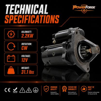 12V 3.2kW Starter fits New Holland 3430 3930 4130 (1990-1998)