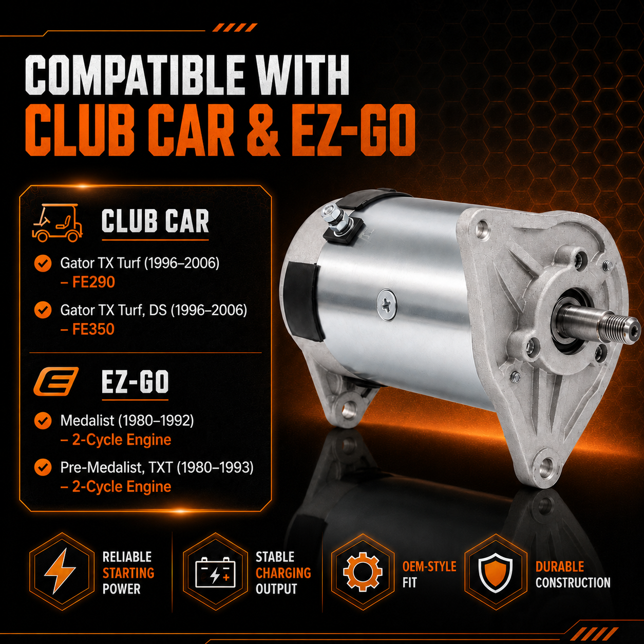 12V 23A Startergenerator passend für Club Car DS, Precedent, Carryall