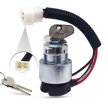 Ignition key switch for Kubota L2501, L2600, L2800 tractors with wiring and keys