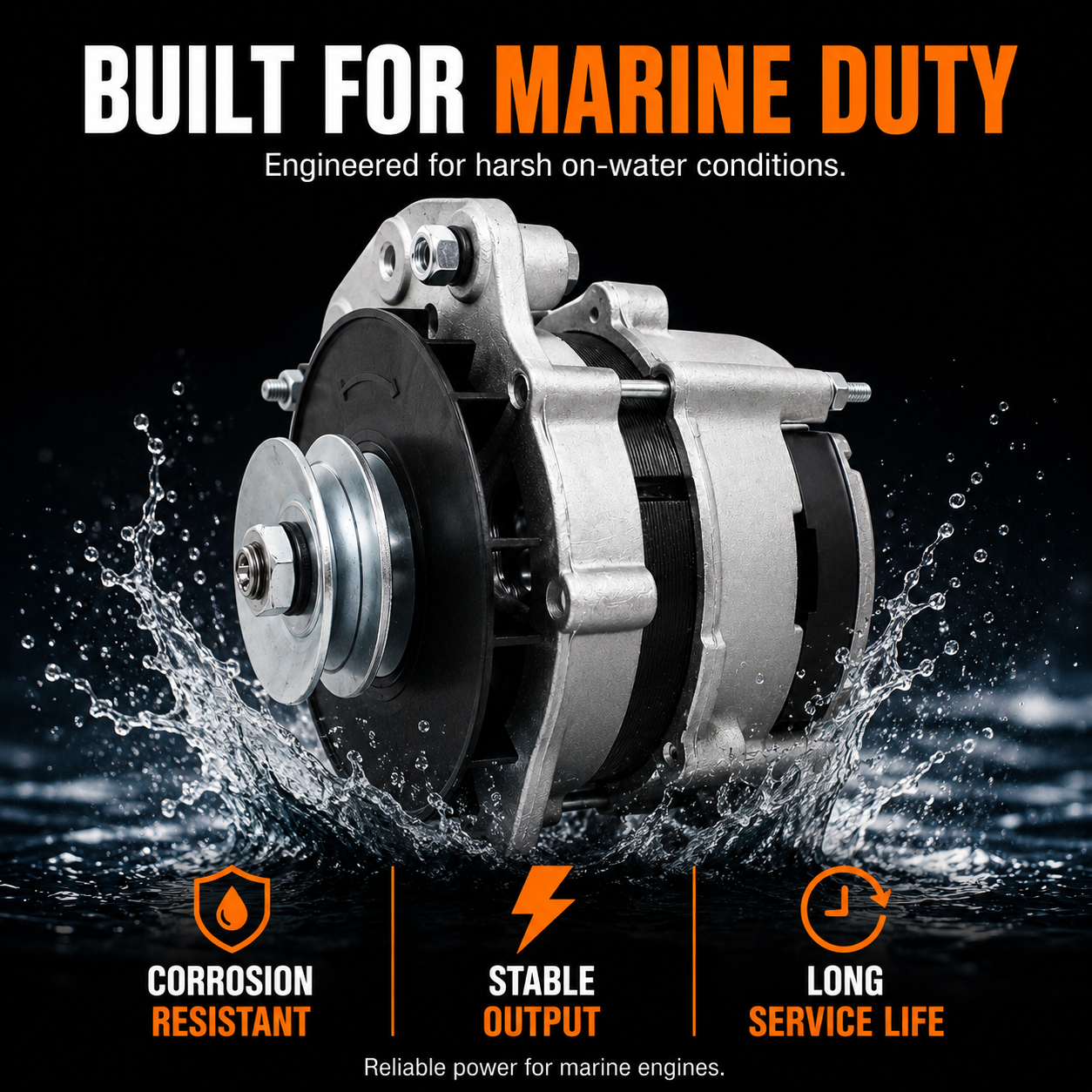 12V 70A Universal-Schiffslichtmaschine, passend für verschiedene Boote, Prestolite
