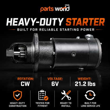6V Starter Motor fits Massey Ferguson TO-20 (1948-1951)