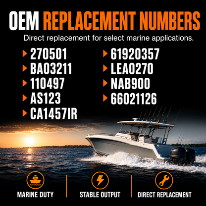 12V 70A Universal-Schiffslichtmaschine, passend für verschiedene Boote, Prestolite
