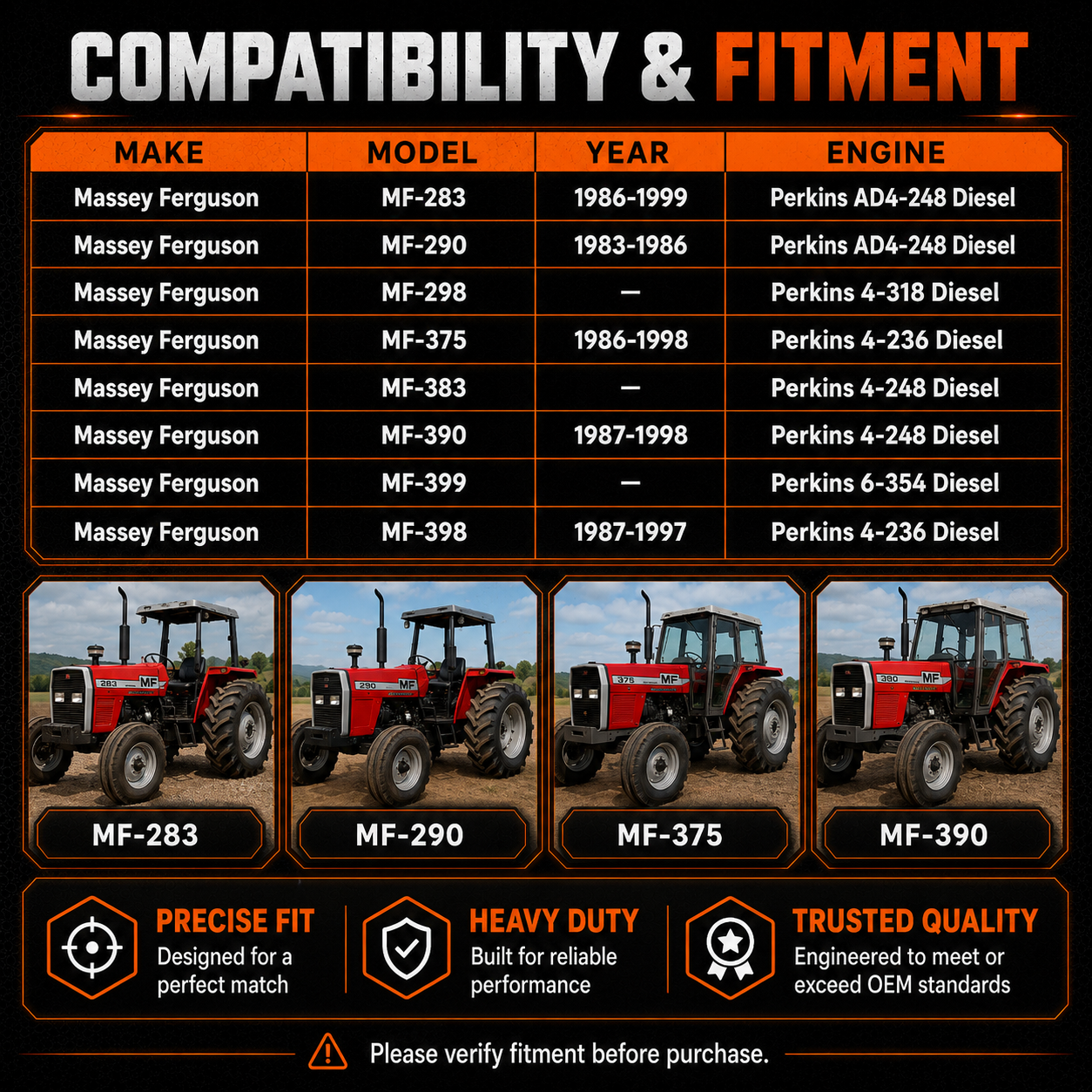 12V 3kW Anlasser passend für Massey Ferguson MF-399, MF-290, MF-375 (1983-1999)