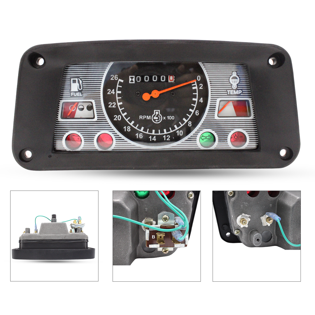 Dashboard-mounted gauge cluster for Ford 5000 and 3000 series tractors