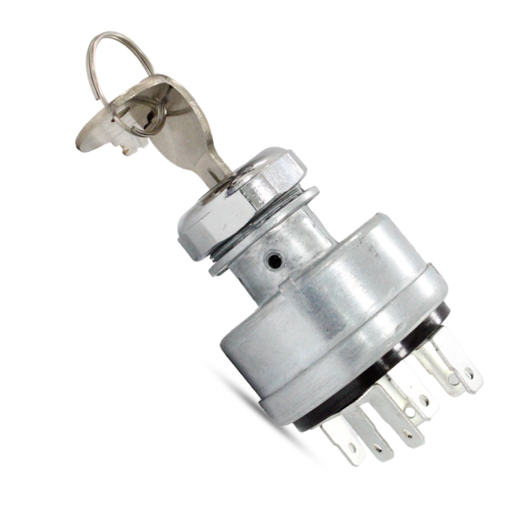 Side profile view of ignition switch with 2 keys for John Deere A134737