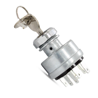 Side profile view of ignition switch with 2 keys for John Deere A134737