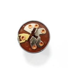 Back side of ignition switch showing electrical terminals for John Deere 140, 200, and 210 models