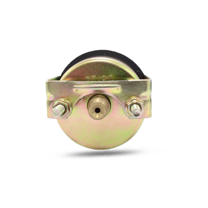 Mounted angle view of 9N9273A oil pressure gauge with brass terminals for tractors