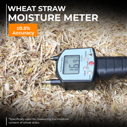 Hay moisture percentage chart with sample readings from TrueMoist meter