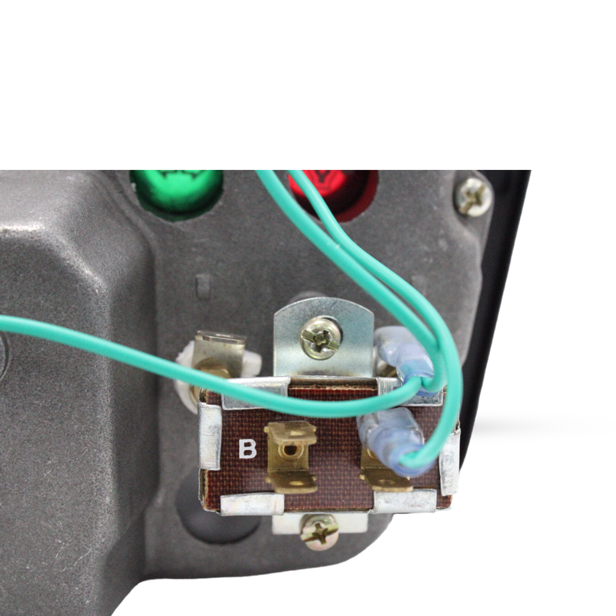 Rear view of CSNN10849L gauge cluster showing connector ports for Ford tractors