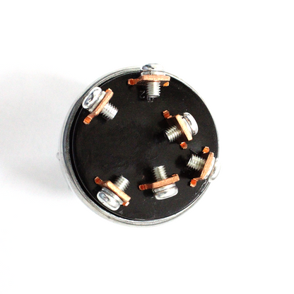 Close-up of key and lock mechanism on John Deere 08086-10000 ignition switch