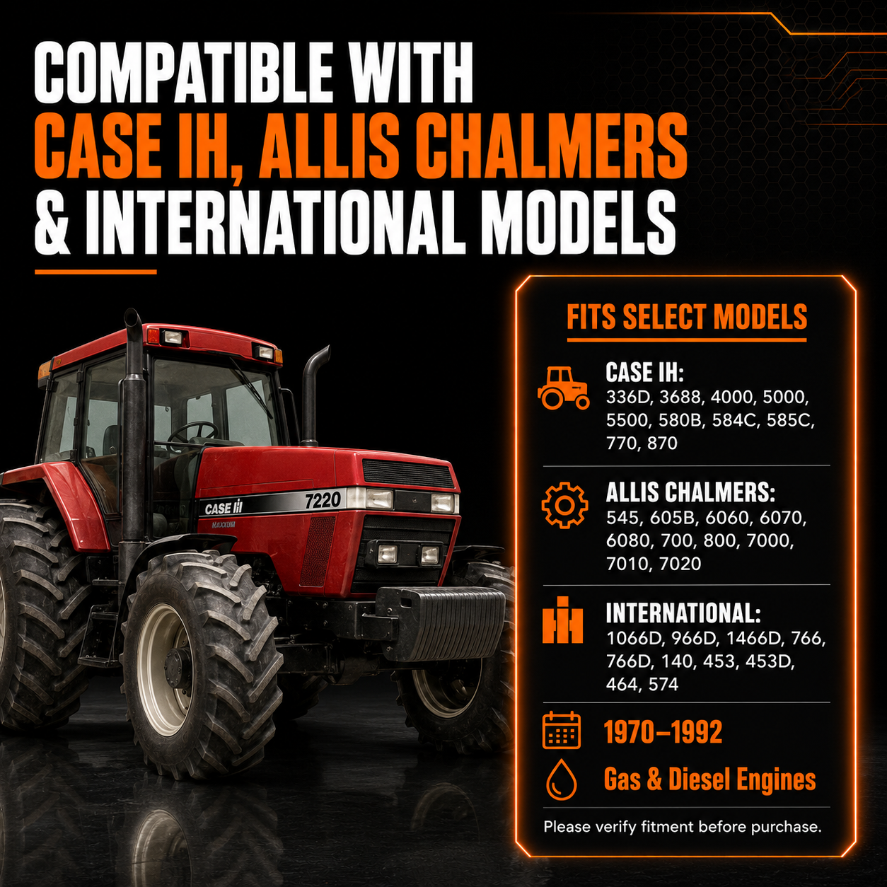 12V 72A Lichtmaschine passend für Allis Chalmers 7000 7010, FORD 296C (1985-1992)