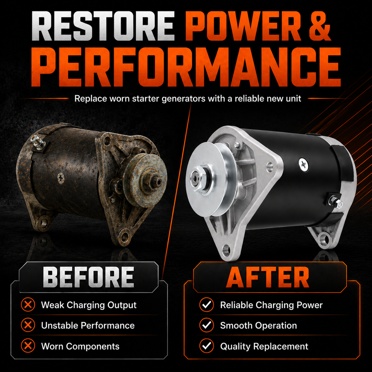 12V 23A Startergenerator passend für EZ-GO GXT Medalist MG2 TXT (1980-2008)
