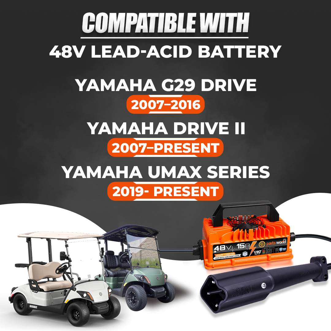 VoltRevive™ 48V 15A Golf Cart Charger for Yamaha G29 | TrickleFlow™