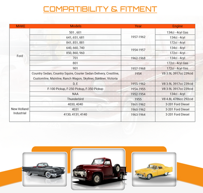6V Starter Motor fits Ford 2000 (1961-64) New Holland 4030 4031