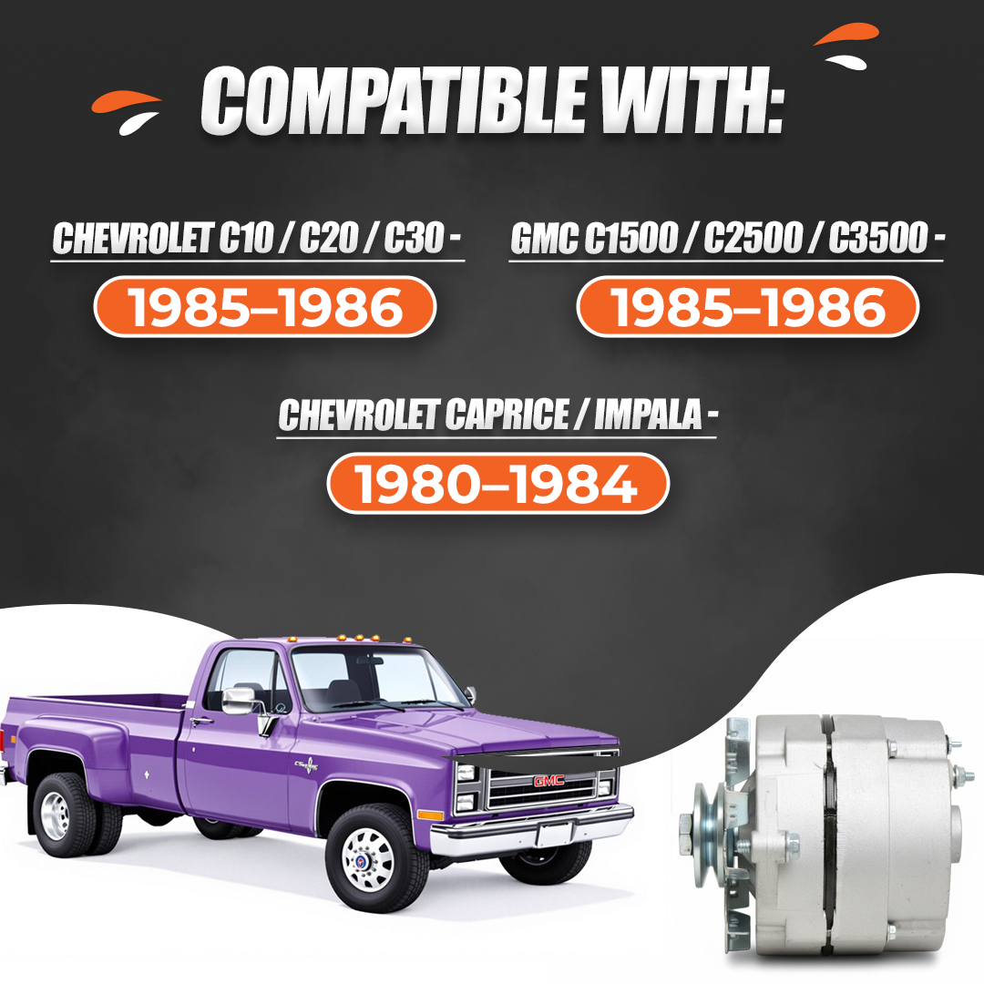 12V 63A Alternator fits 7127-12N CASE 1500 1800 Cruz Crane (1976-1978)