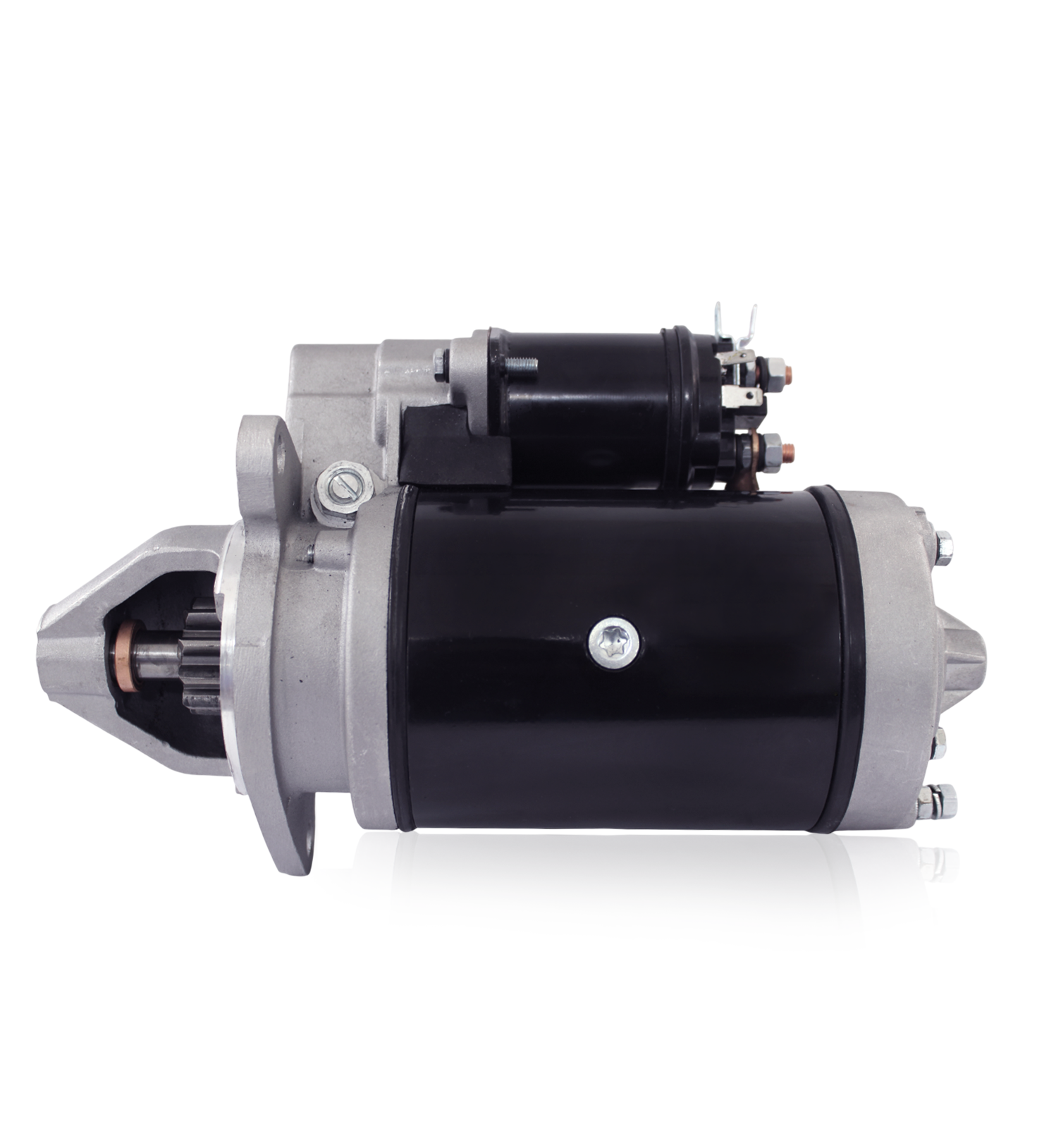 Side view of 12V 2.2kW starter motor for Massey Ferguson MF-135 tractor

