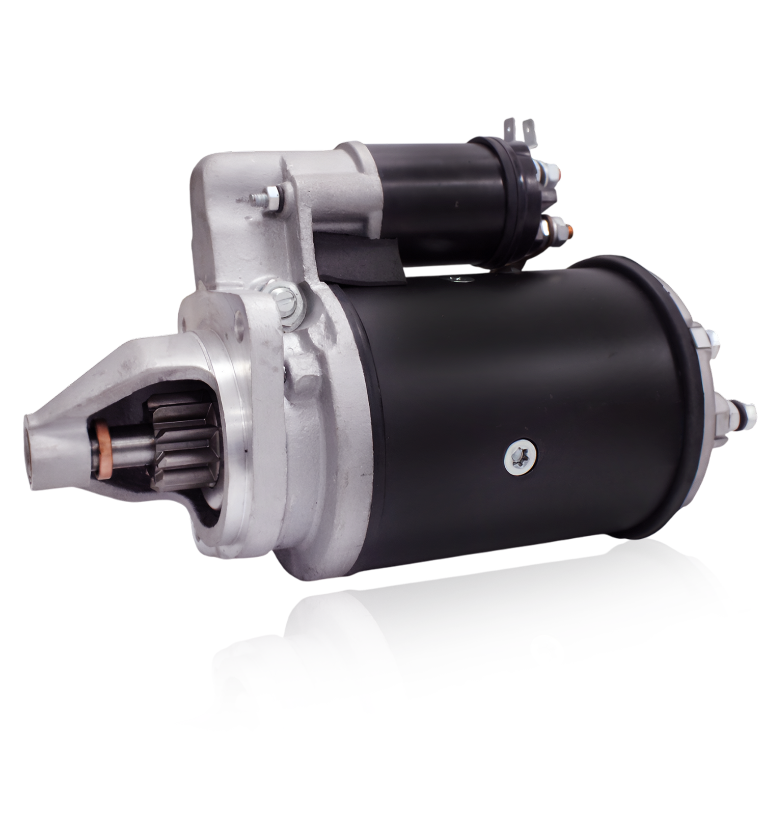 Side view of 12V 2.8kW starter motor for Massey Ferguson MF-4235 tractor (1997–2000)

