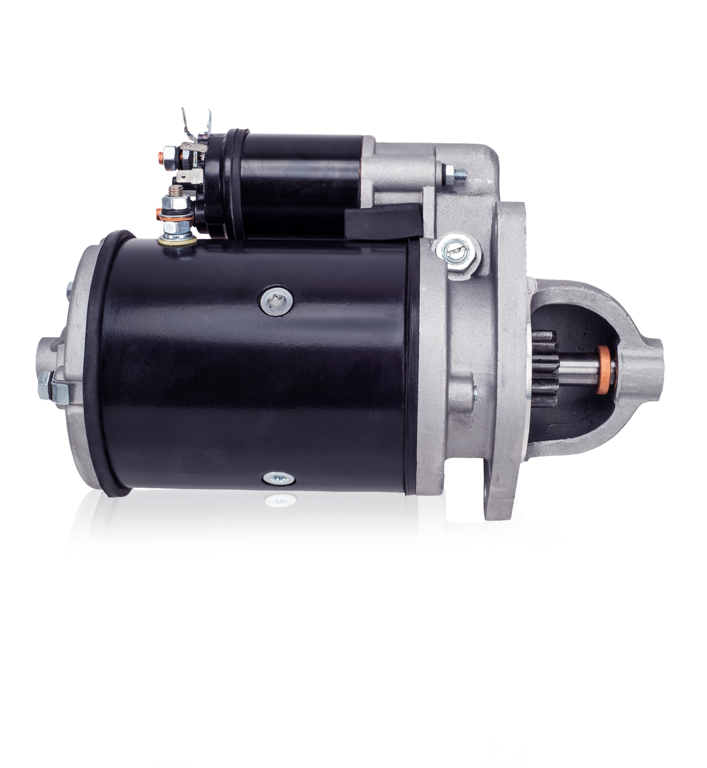  Side view of 12V 2.8kW starter motor compatible with Ford 2000, 3000, 4000, 5000 tractors
