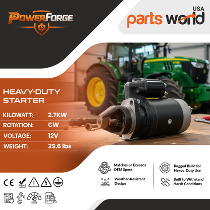 12V 3kW Anlasser passend für Massey Ferguson MF-399, MF-290, MF-375 (1983-1999)