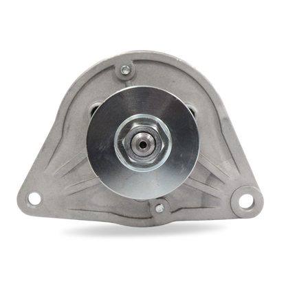 Flat side angled image of Club Car compatible starter generator with black casing