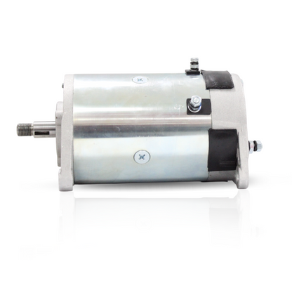 Side profile of 12V starter generator showing black housing for Club Car golf carts