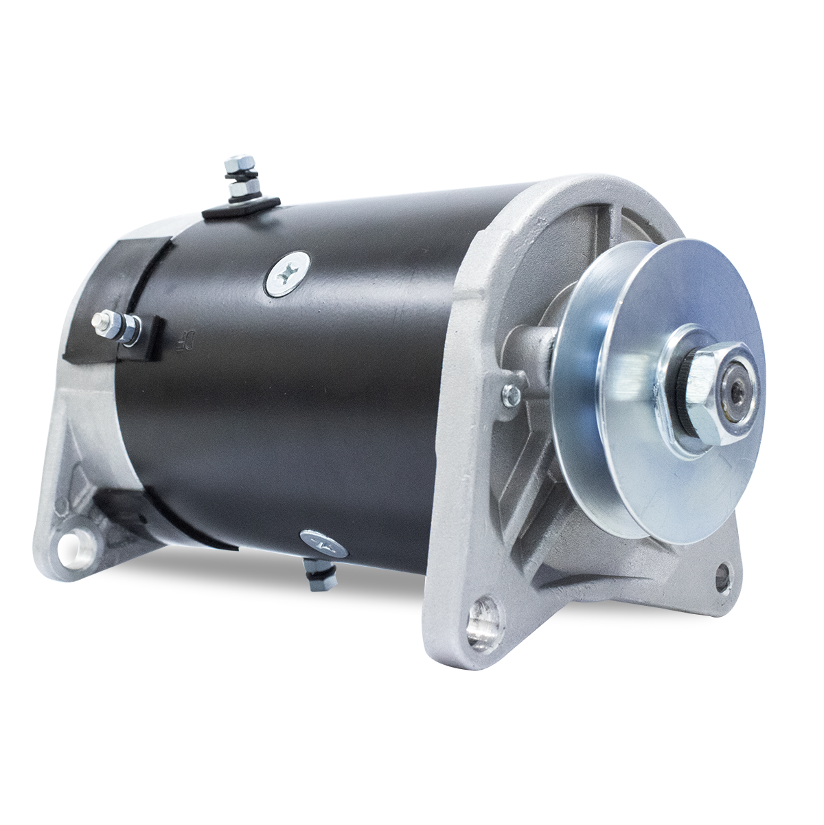 Top view showing terminals of 12V 23A starter generator for EZ-GO Pre-Medalist