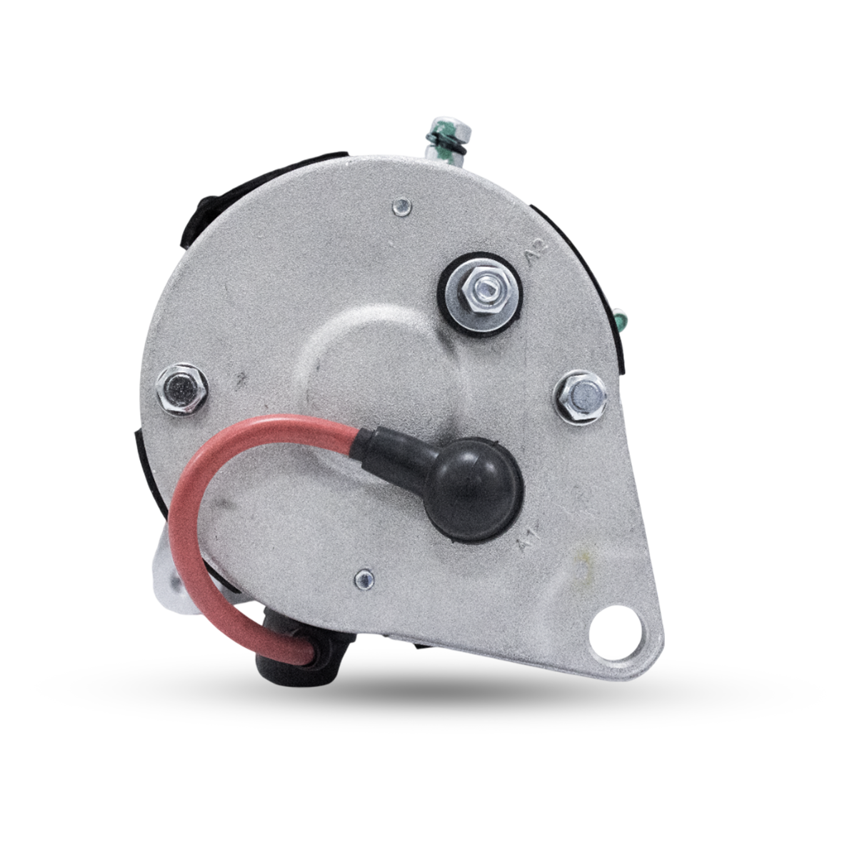 Top view of Yamaha G16A starter generator showing wire connectors and housing cap