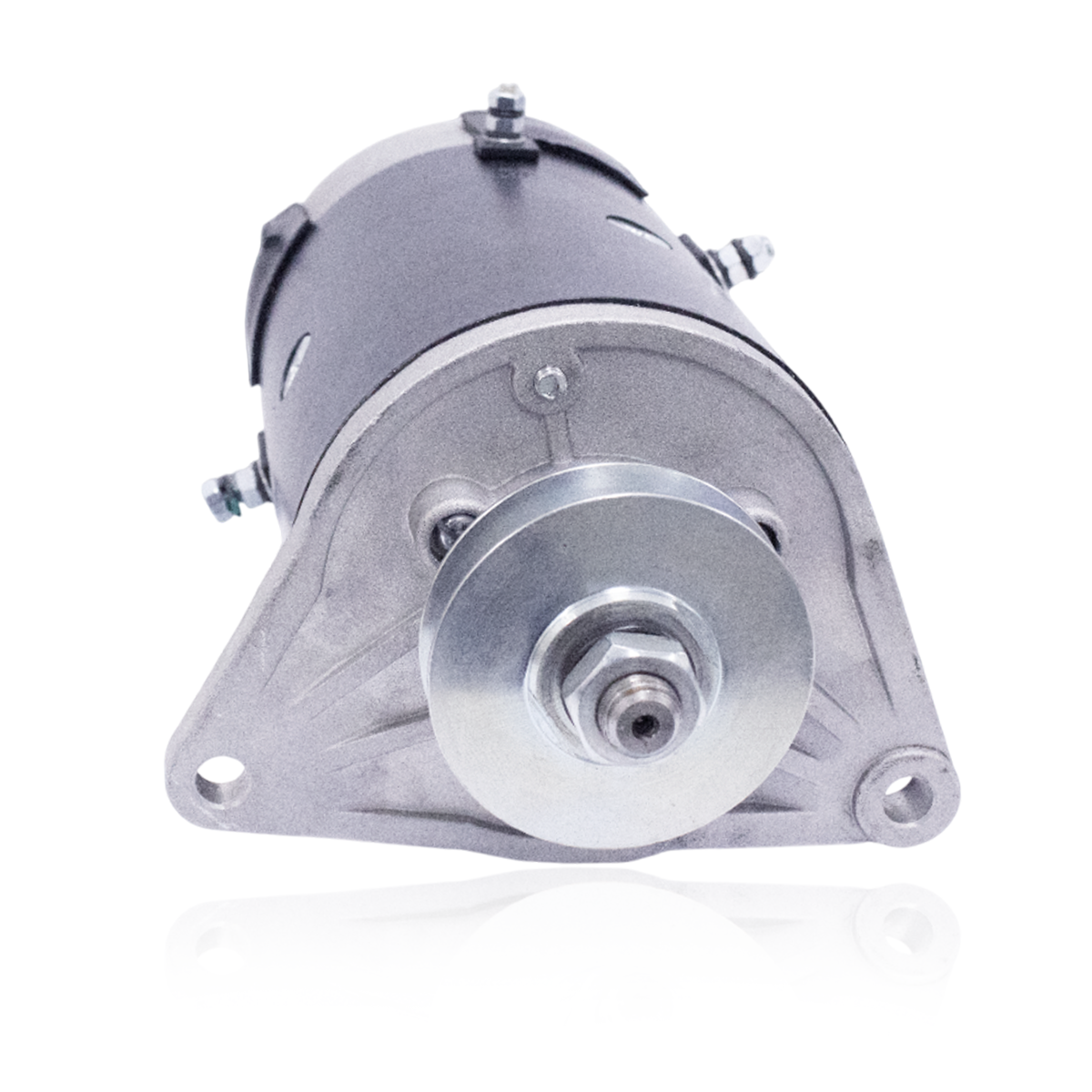 Top view showing terminals of 12V 23A starter generator for EZ-GO Pre-Medalist