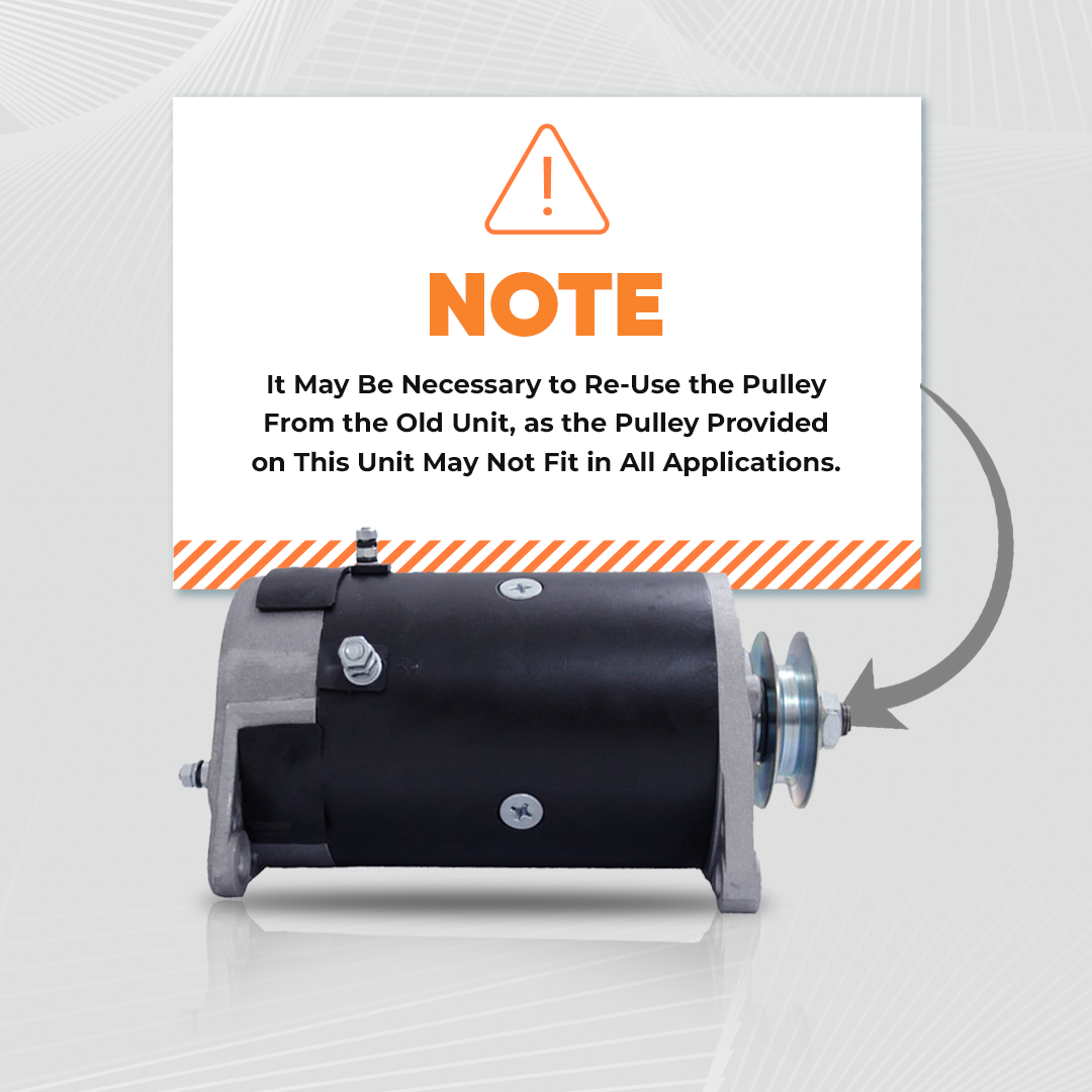 Installation caution and instruction note for EZ-GO starter generator