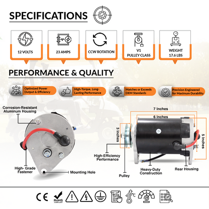 12V 23A Starter Generator fits Yamaha G2 G5 G8 G9 G11 G14 (1985-96)