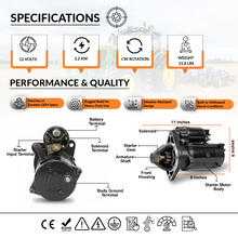 12V 3kW Anlasser passend für Massey Ferguson MF-399, MF-290, MF-375 (1983-1999)