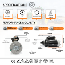 12V 3kW Anlasser passend für Massey Ferguson MF-399, MF-290, MF-375 (1983-1999)