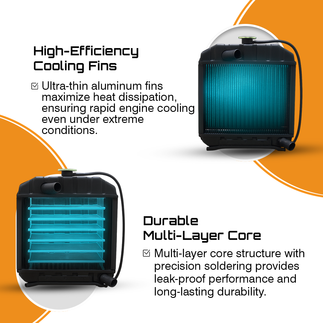 Copper Radiator fits Kubota Tractor B6100, B7100, B6100DP (NON HST)