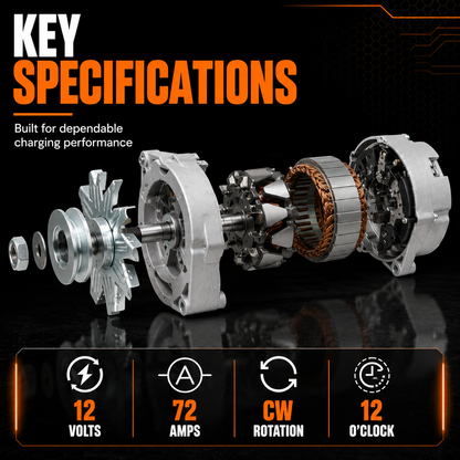 12V 72A Lichtmaschine passend für Allis Chalmers 7000 7010, FORD 296C (1985-1992)