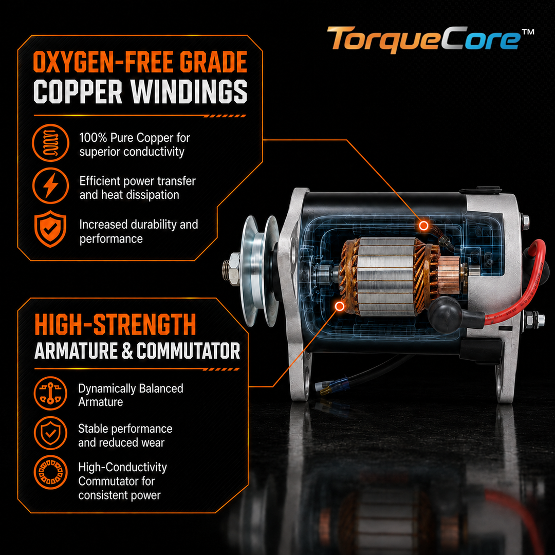 Oxygen-Free Grade Copper Windings | High-Strength Armature & Commutator
