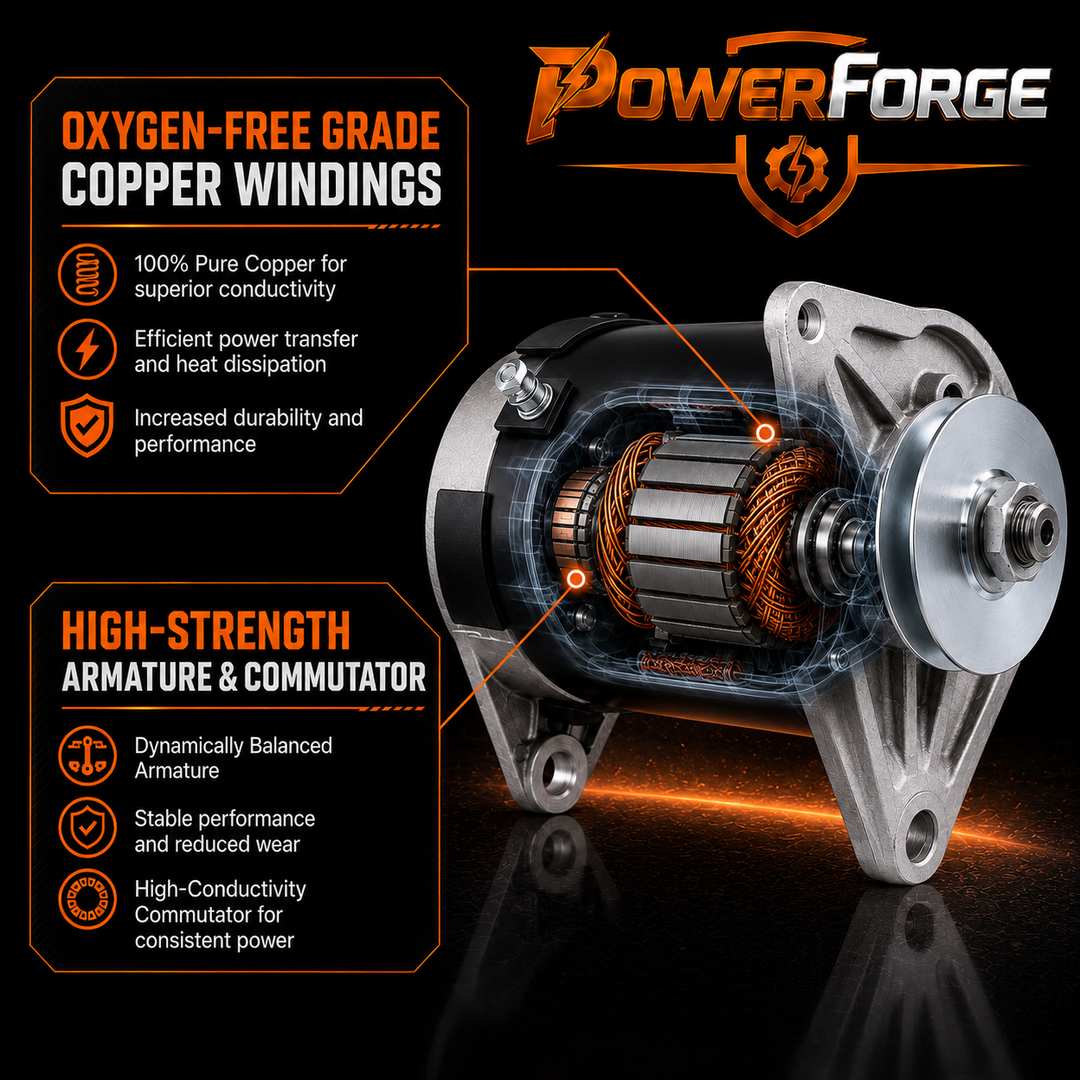 Oxygen-Free Grade Copper Windings | High-Strength Armature & Commutator